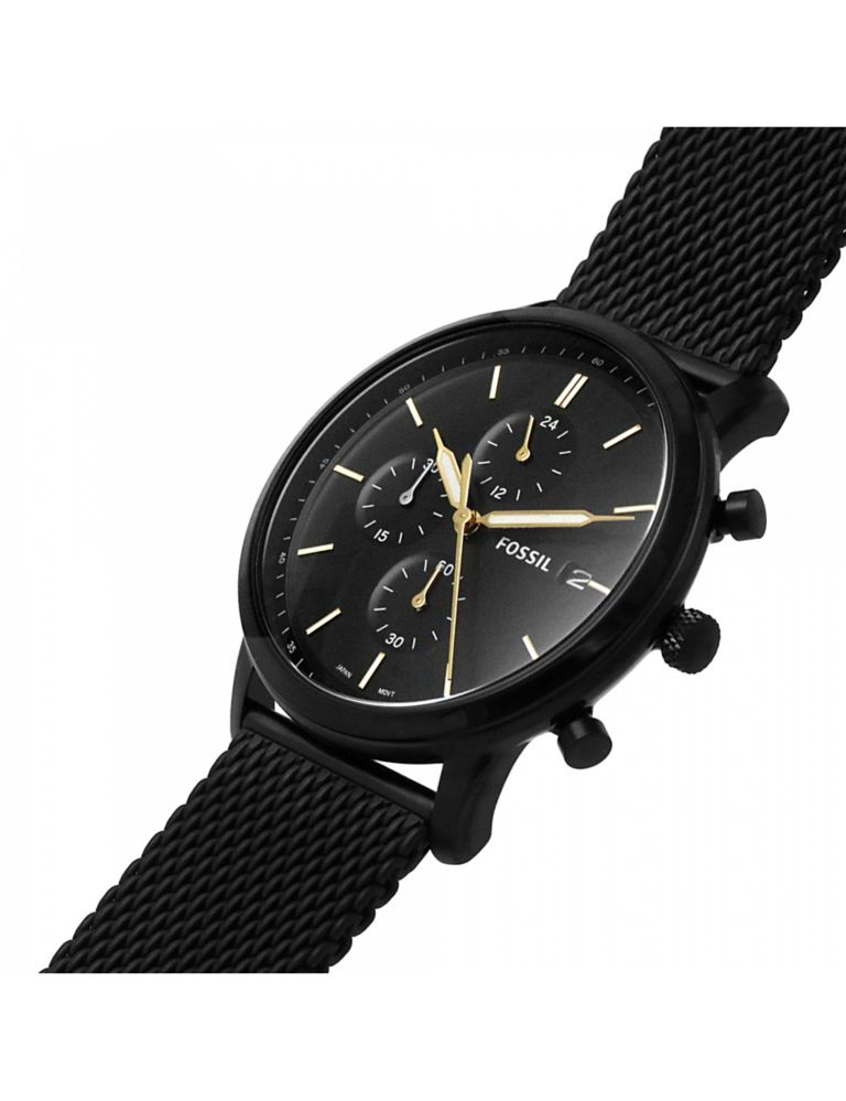 Fossil Minimalist Black Stainless Steel Watch 5 of 8