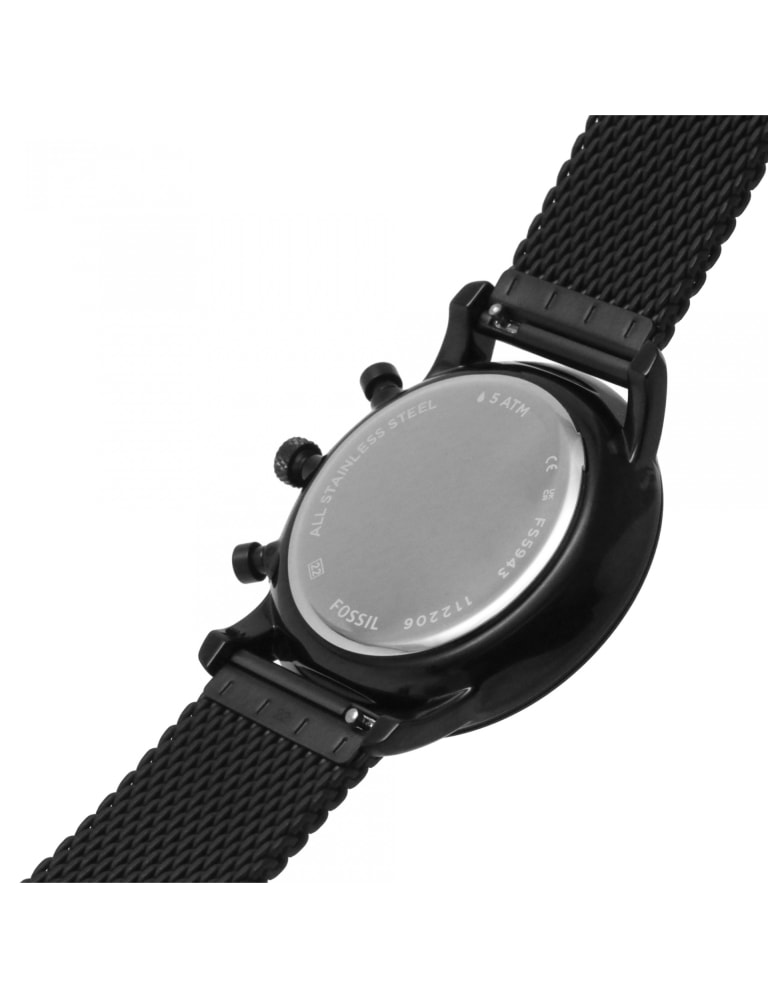 Fossil men's black stainless steel watch new arrivals