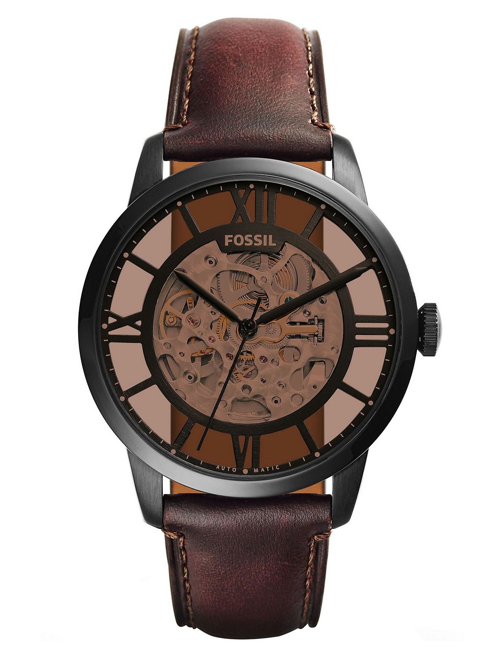 Fossil Townsman Automatic Brown Leather Watch 3 of 3