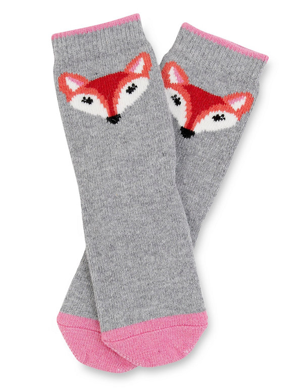 Fox Slipper Socks with Grippers with Angora Image 1 of 1
