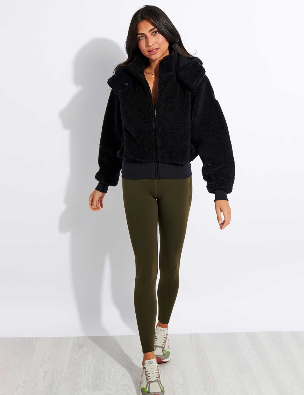 Alo Yoga Alo Foxy Sherpa Hooded Jacket Dark Olive Green - $150 - From Andies