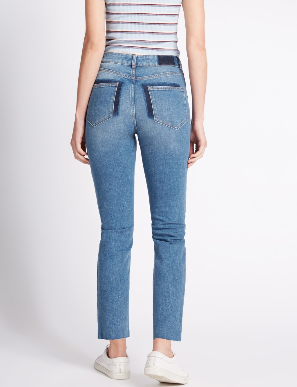 Frayed hem ankle grazer jeans hotsell