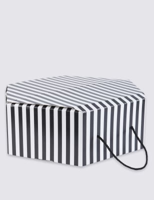 Black & White Striped Hat Box 3 per set 50% OFF!