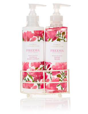 Freesia Hand Wash & Lotion Set Floral Collection M&S