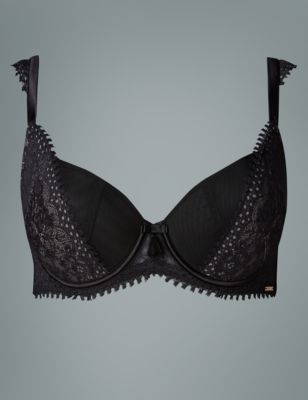 French Designed Lace Padded Underwired Balcony Bra DD-G Image 2 of 5