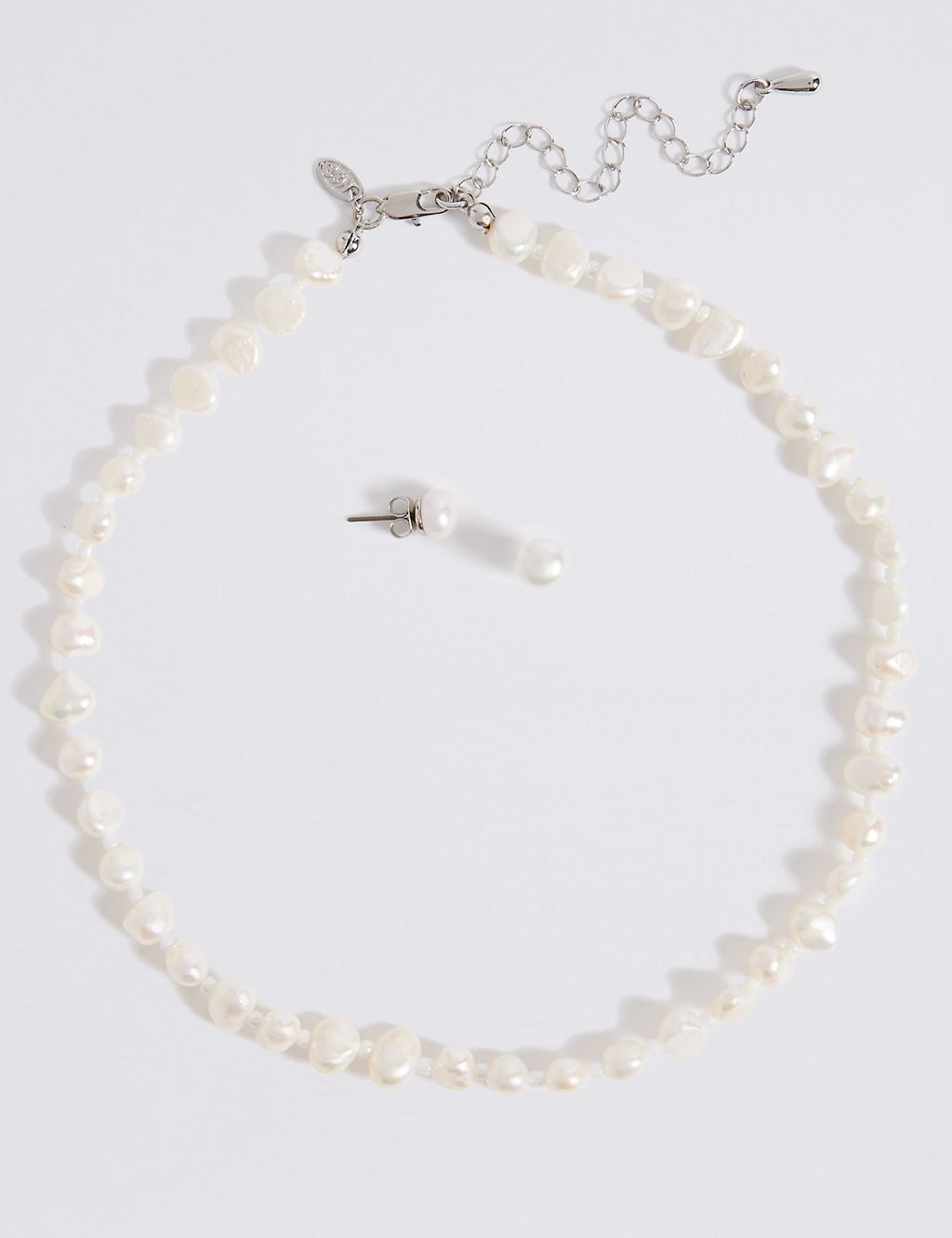 Fresh Water Pearl Classic Necklace & Earrings Set 1 of 2