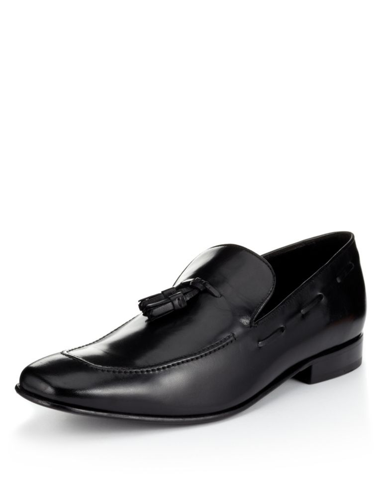 Freshfeet™  Leather Tassel Slip-On Shoes with Silver Technology 1 of 5