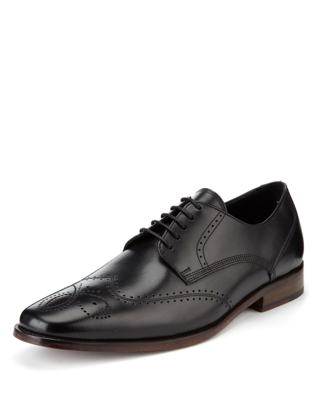 Freshfeet™  Leather Wingtip Brogue Shoes with Silver Technology 2 of 5