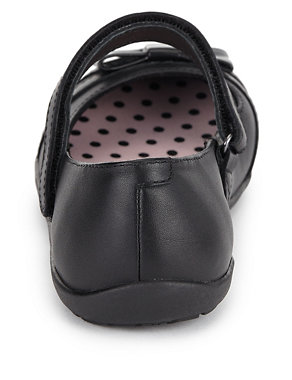 Freshfeet™ Leather Cross Bar School Shoes with Insolia Flex® & Silver Technology (5-14 Years) Image 2 of 5