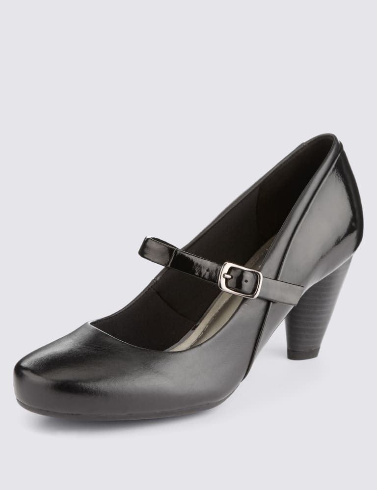 Freshfeet Leather Dolly Court Shoes with Insolia