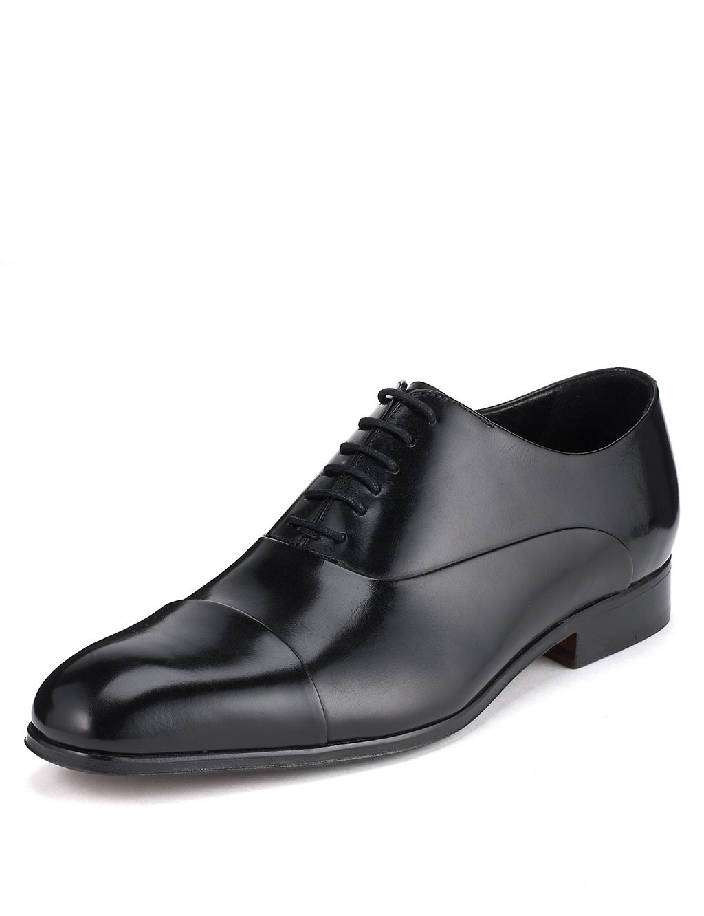 Freshfeet™ Leather Extra Wide Panelled Shoes with Silver Technology 2 of 5