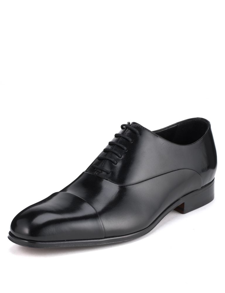 Freshfeet™ Leather Extra Wide Panelled Shoes with Silver Technology 1 of 5