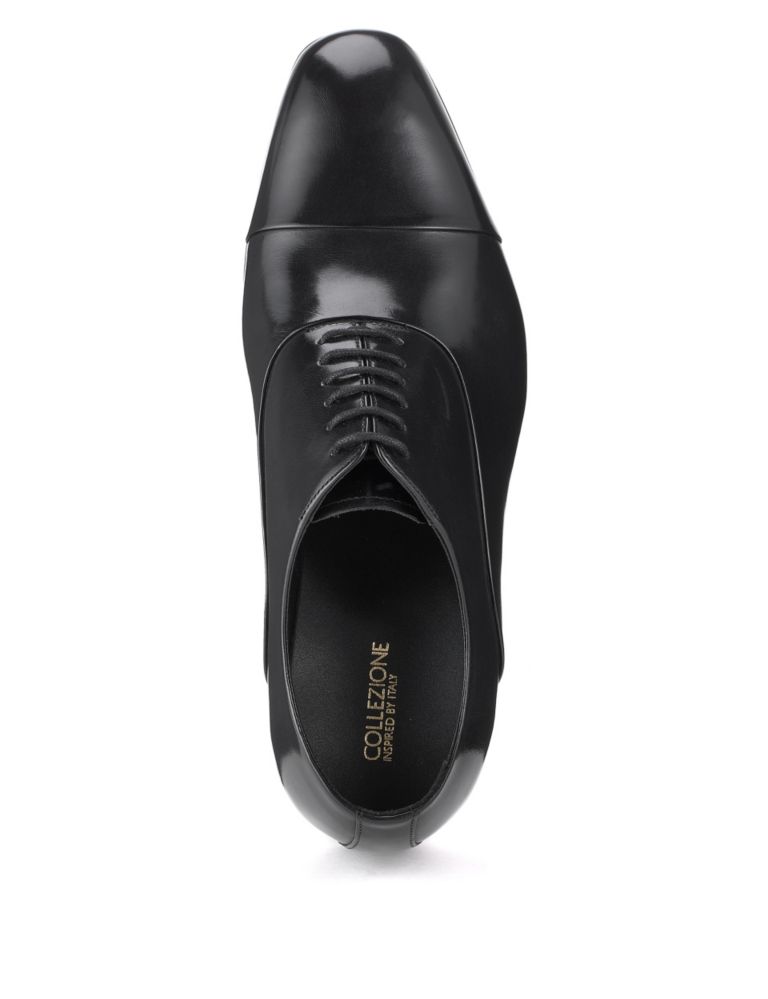 Freshfeet™ Leather Extra Wide Panelled Shoes with Silver Technology 3 of 5