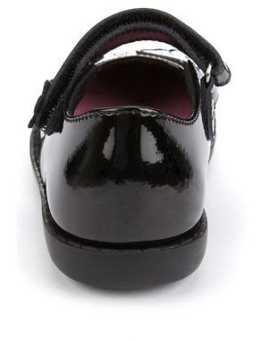 Freshfeet™ Leather Flower School Shoes with Silver Technology (Younger Girls) Image 2 of 4