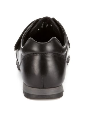 Freshfeet™ Leather Panelled Riptape School Shoes with Silver Technology (Older Boys) Image 2 of 4