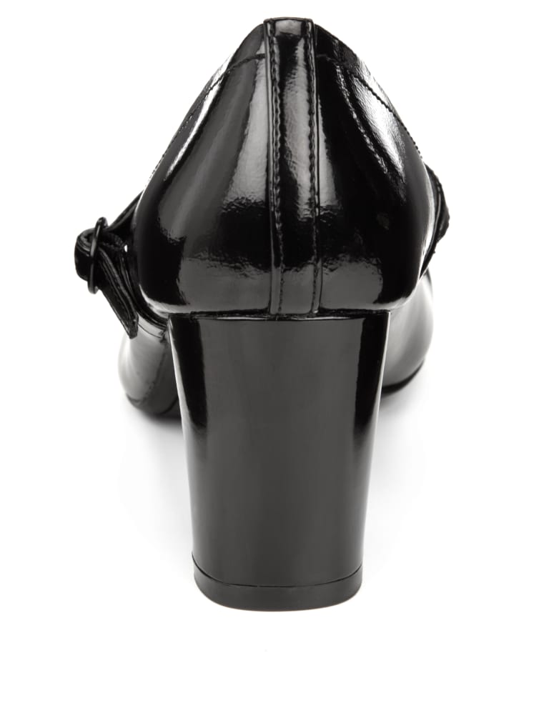 Freshfeet Leather Patent Finish Dolly Court Shoes with Insolia