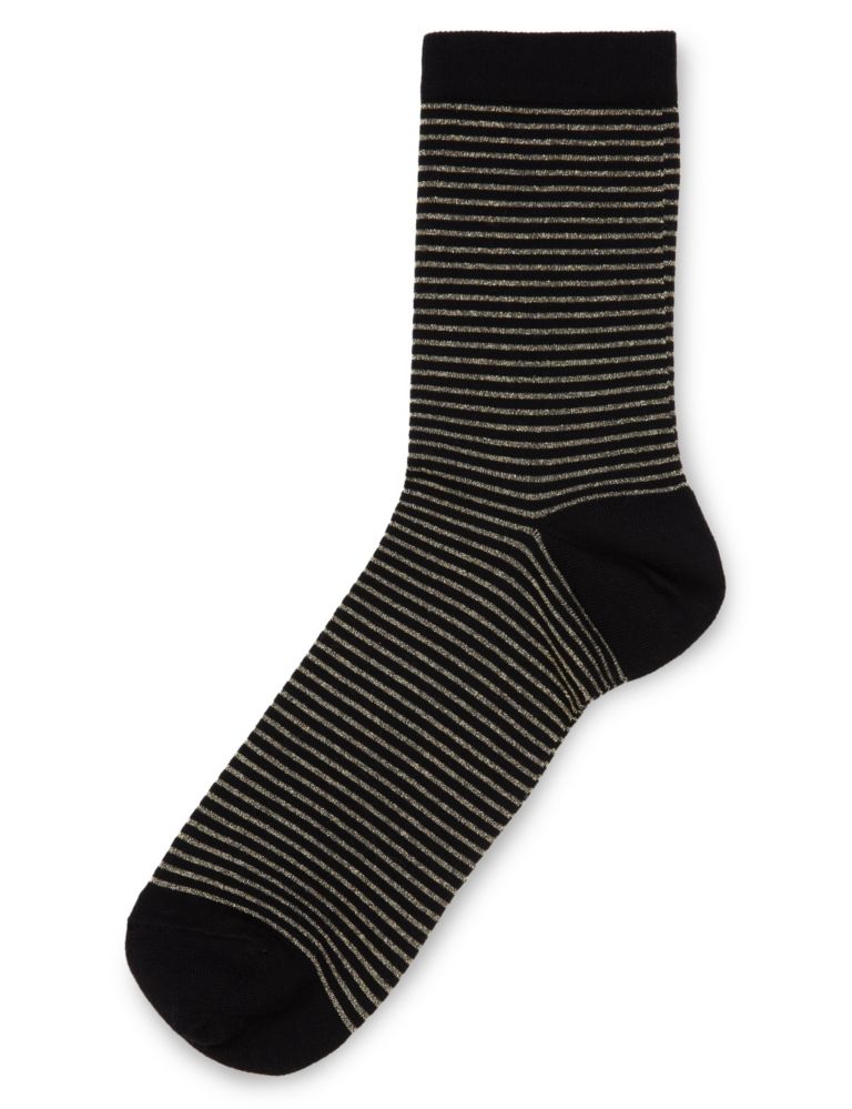 Freshfeet™ Metallic Effect Striped Socks with Silver Technology 1 Pair Pack 1 of 1