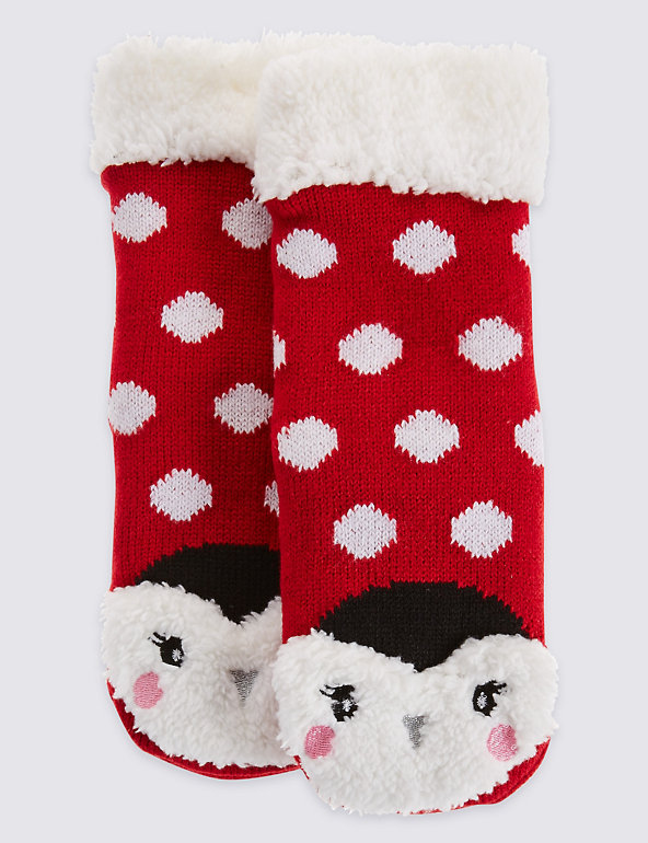 Freshfeet™ Penguin Spotted Socks (2-10 Years) Image 1 of 1