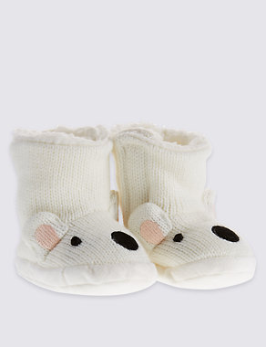 Freshfeet™ Polar Bear Moccasin Socks (0-24 Months) Image 2 of 3