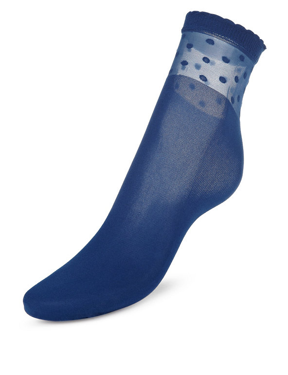 Freshfeet™ Sheer Spotted Ankle High Socks with Silver Technology (5-14 Years) Image 1 of 1