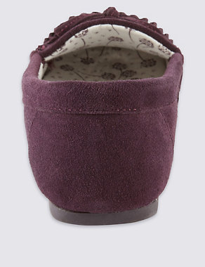 Freshfeet™ Suede Moccasin Slippers with Silver Technology & Stain Away™ Image 2 of 5
