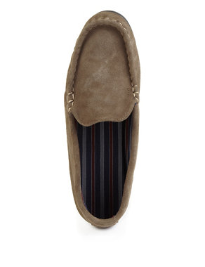 Freshfeet™ Suede Moccasin Slippers with Silver Technology Image 2 of 3