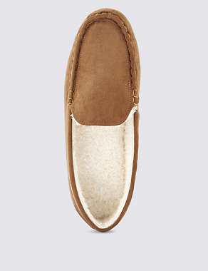 Freshfeet™ Suedette Moccasin Slippers with Thinsulate™ Image 2 of 3