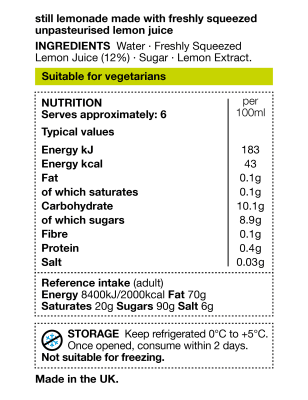 Freshly Squeezed Lemonade 2 Bottles Last Collection Date 30th September M S