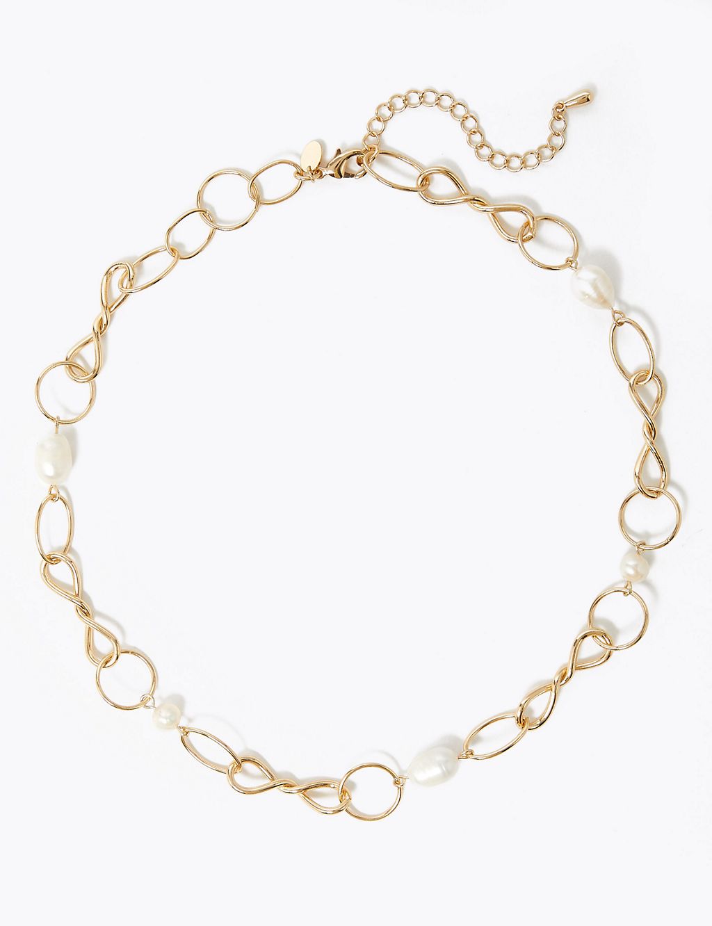 Freshwater Pearl Twist Chain Link Necklace 1 of 1