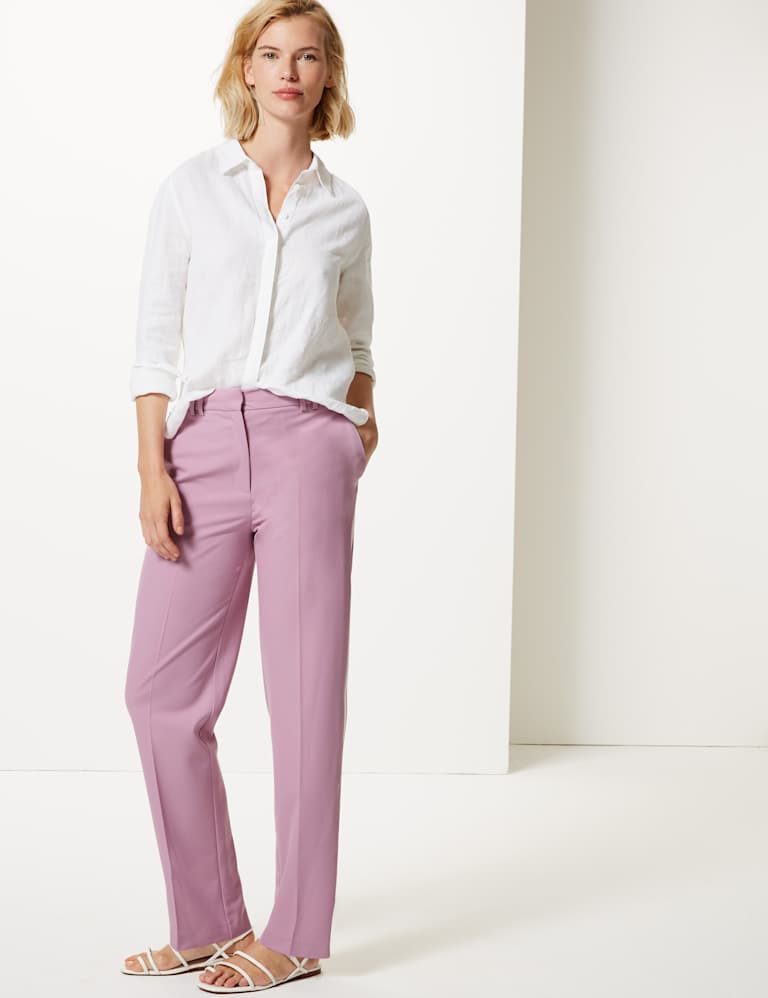 M&S Collection Straight Leg Side Stripe Trousers, Compare