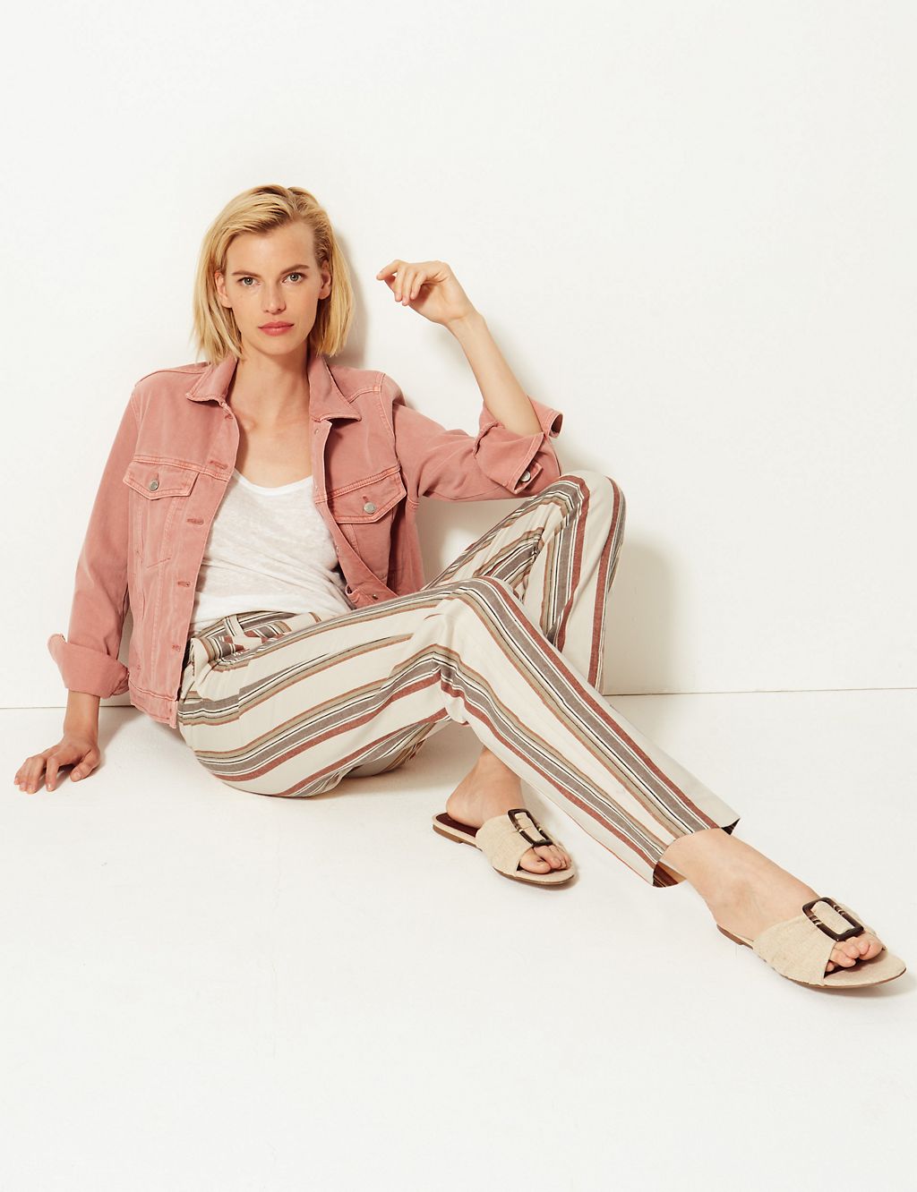 Freya Relaxed Striped Straight Leg Trousers 3 of 5