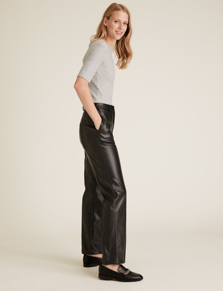 H and m faux leather trousers discount