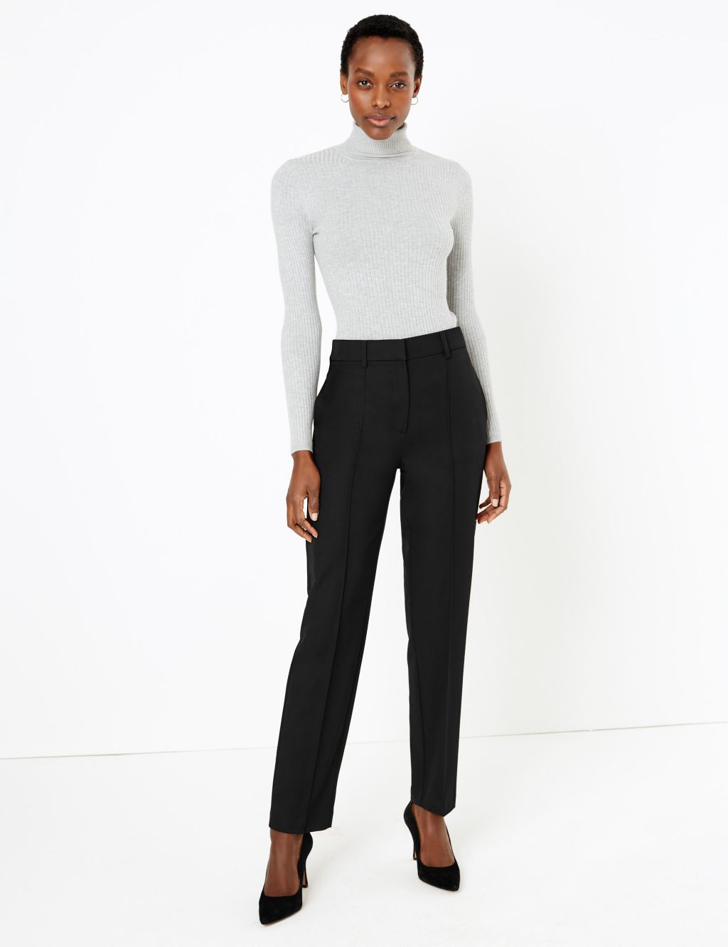 Freya Straight Leg High Waisted Trousers | M&S Collection | M&S