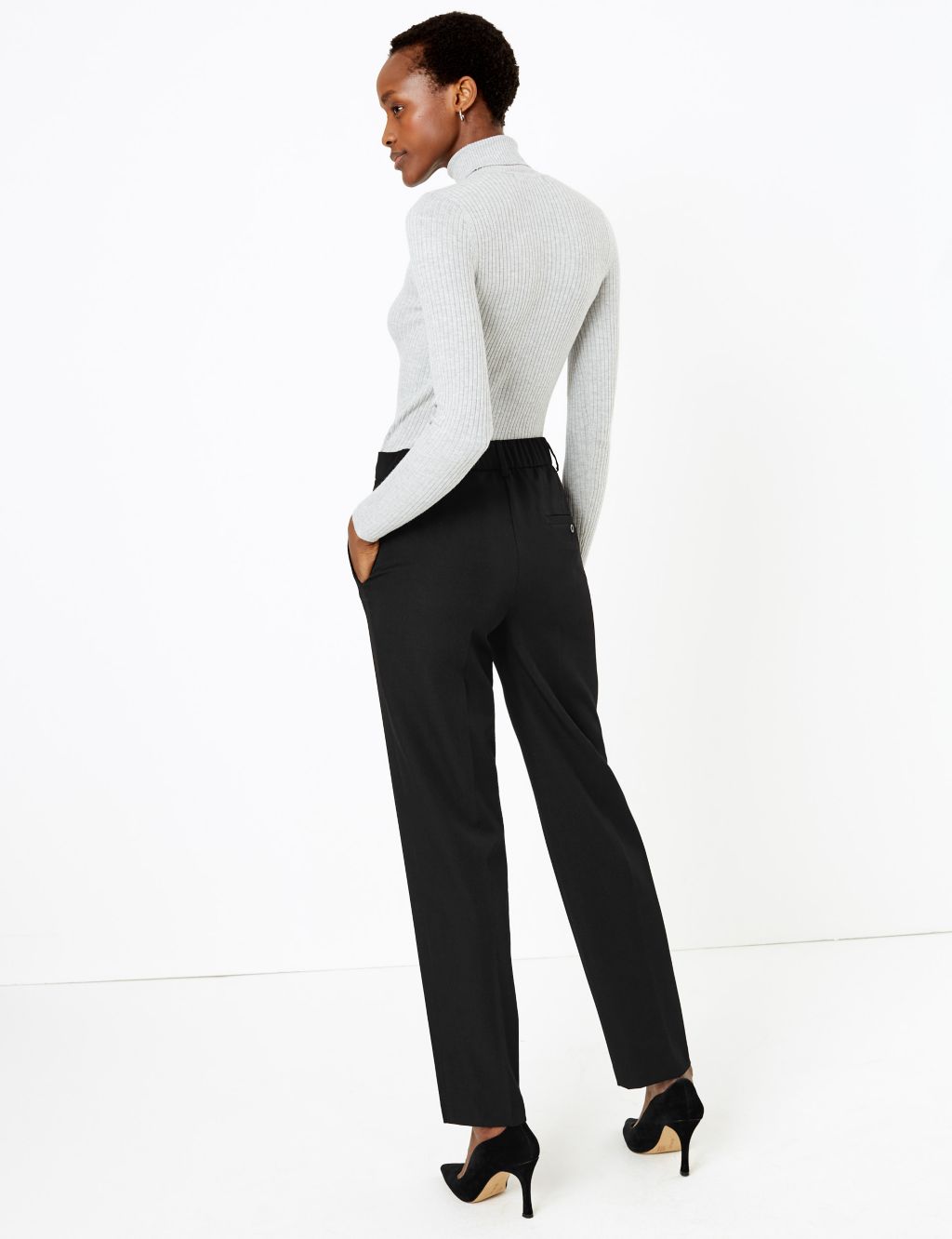 Freya Straight Leg High Waisted Trousers | M&S Collection | M&S