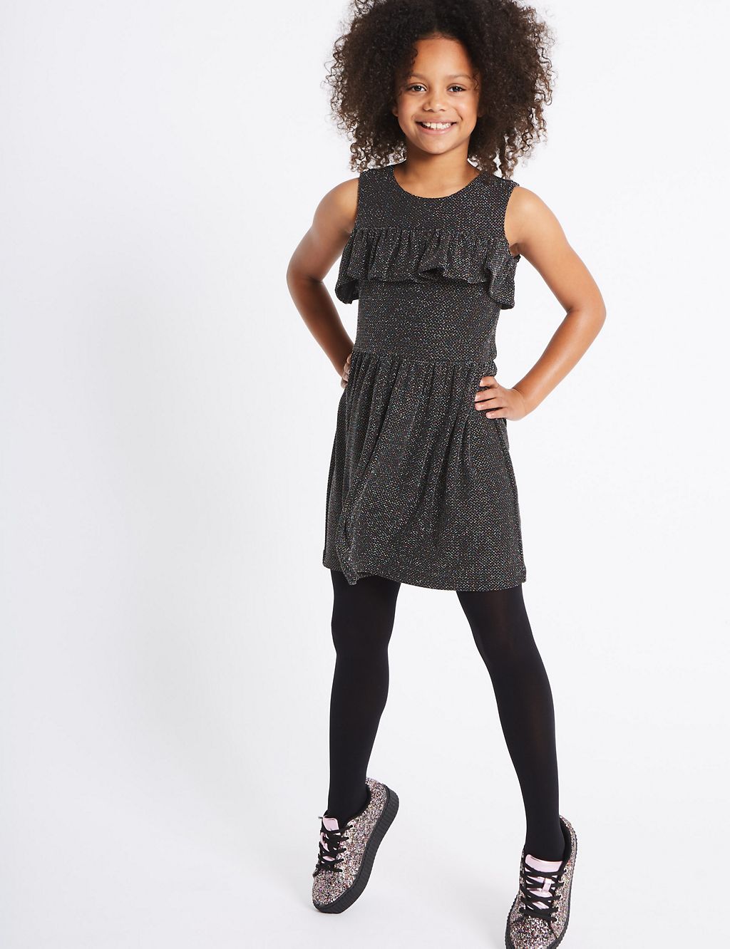 Frill Cold Shoulder Dress (3-14 Years) 3 of 5