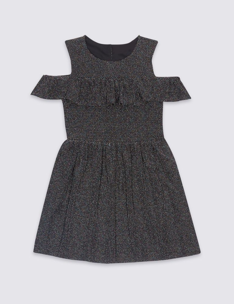 Frill Cold Shoulder Dress (3-14 Years) 2 of 5