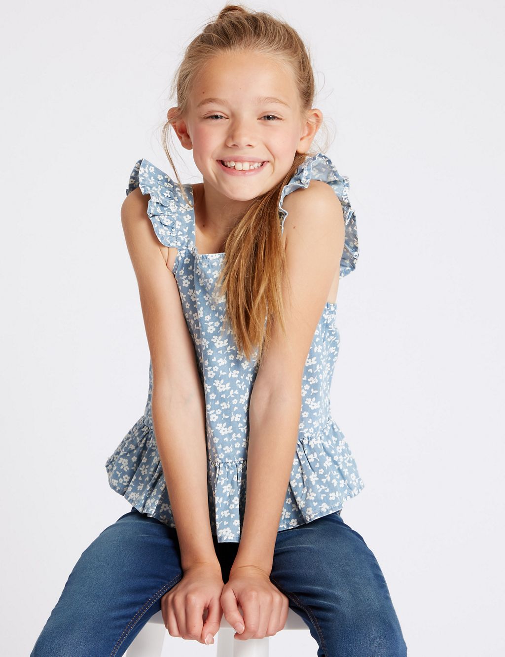 Frill Denim Top (3-16 Years) 3 of 3