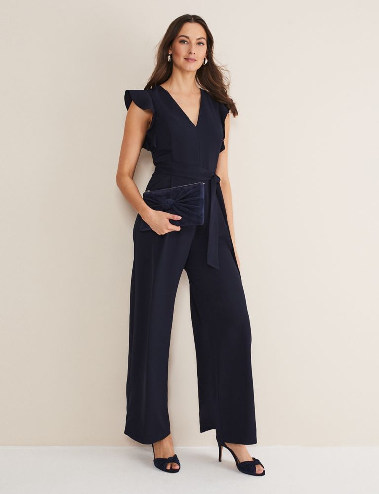 Frill Detail Short Sleeve Jumpsuit, Phase Eight