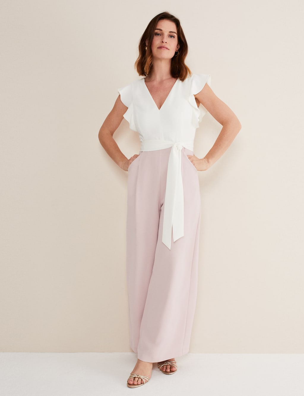 Frill Detail Short Sleeve Wide Leg Jumpsuit 3 of 4