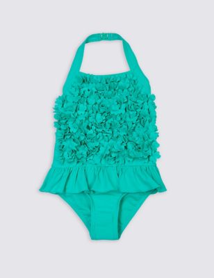 Frill Flower Swimsuit with Lycra® Xtra Life™ (0-5 Years) Image 1 of 2