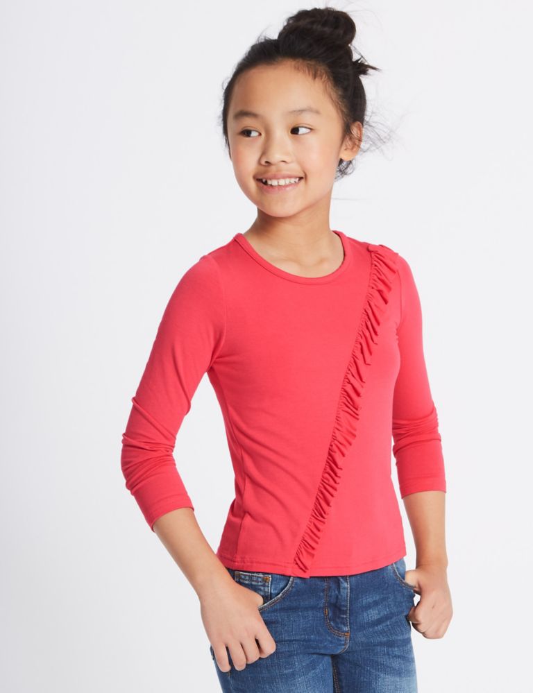 Frill Long Sleeve Top (3-14 Years) 1 of 5