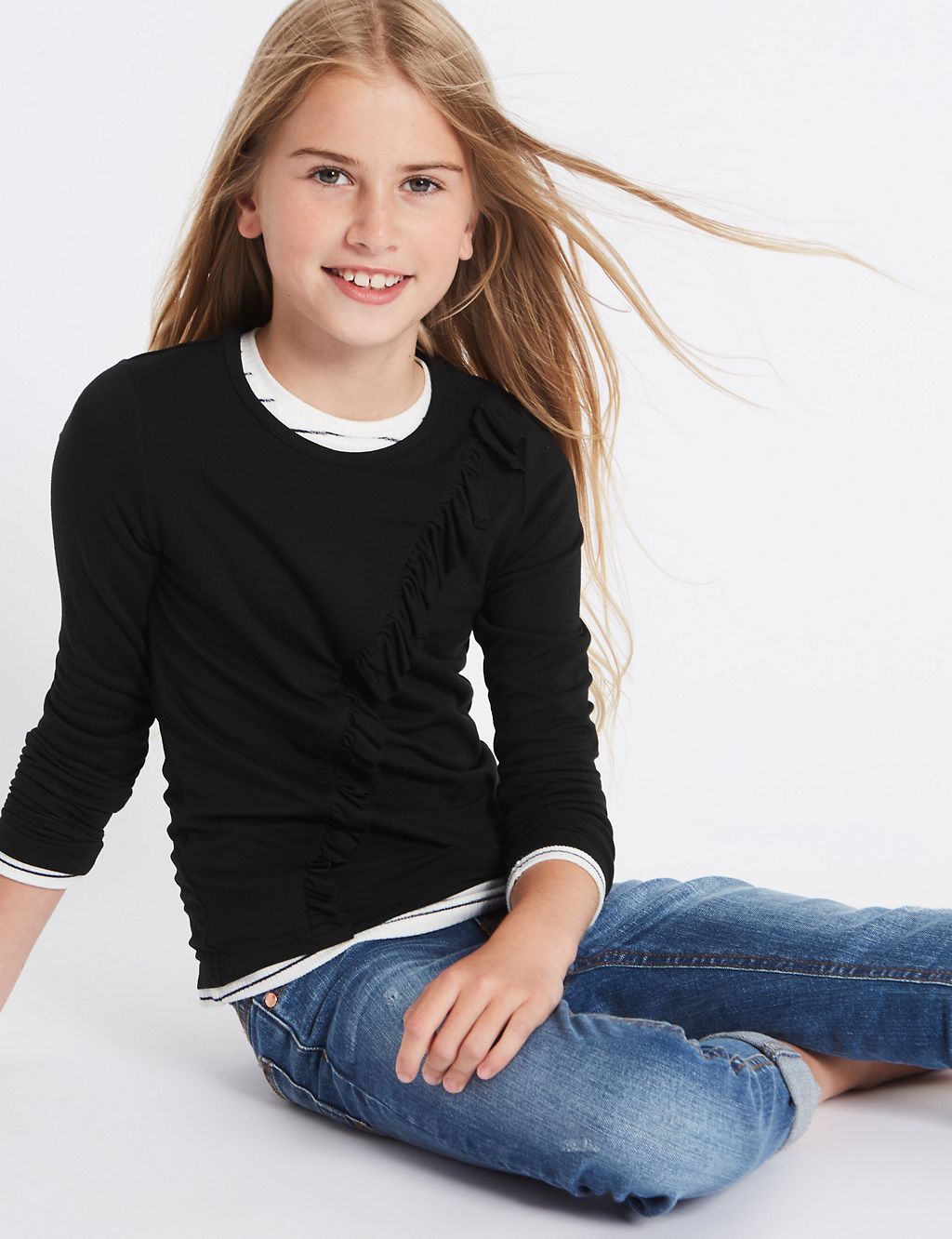 Frill Long Sleeve Top (3-14 Years) 3 of 5