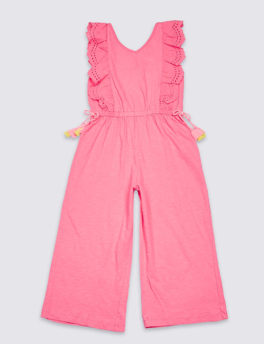Frill Pure Cotton Jumpsuit (3-16 Years) 1 of 3