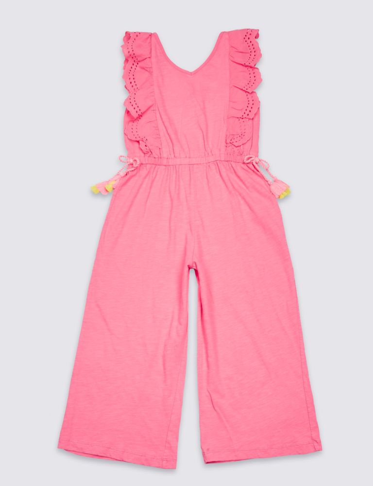 Frill Pure Cotton Jumpsuit (3-16 Years) 2 of 3