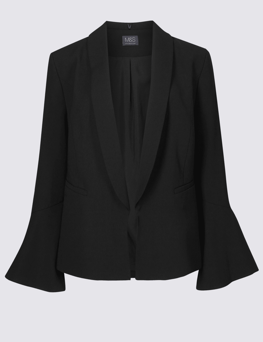 Black discount frill blazer