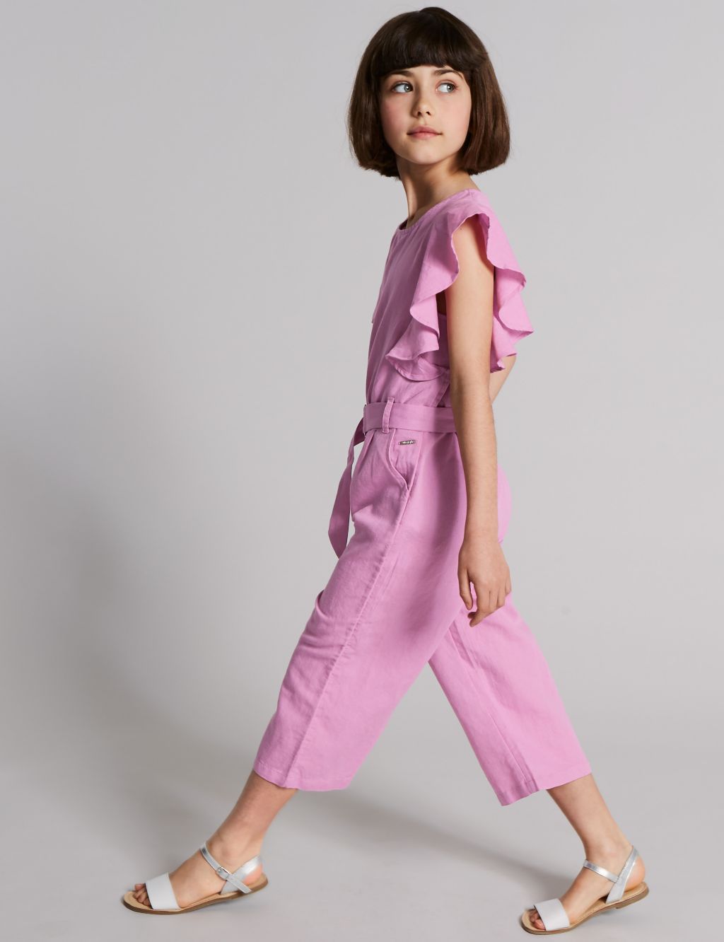 Frill Sleeve Jumpsuit with Belt (3-16 Years) 3 of 4