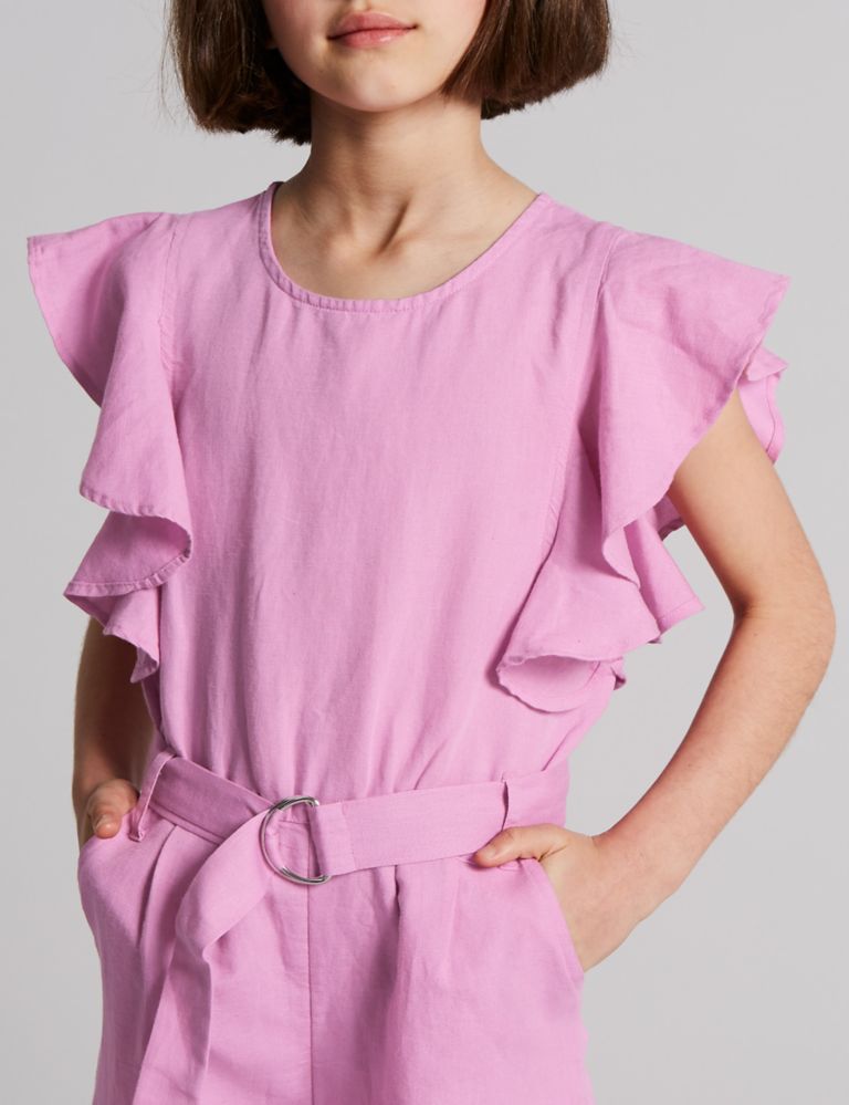 Frill Sleeve Jumpsuit with Belt (3-16 Years) 4 of 4