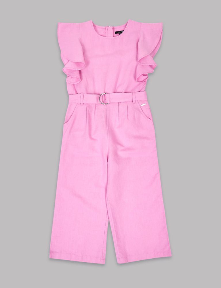 Frill Sleeve Jumpsuit with Belt (3-16 Years) 2 of 4