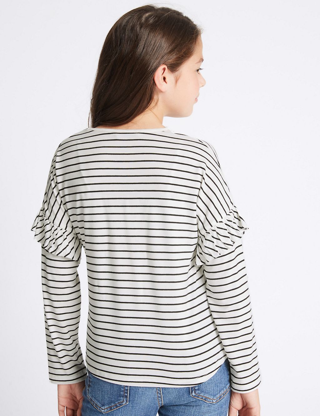 Frill Sleeve Striped Top (3-14 Years) 2 of 3