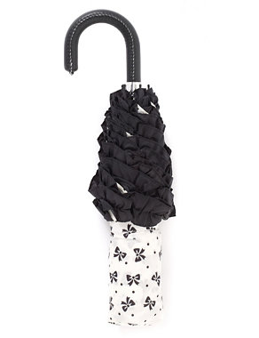 Frill Trim Ditsy & Bow Umbrella with Stormwear™ Image 2 of 3